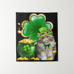 Cute Cat Shamrock Irish Saint Patrick Day Wandkleed<br><div class="desc">Cute Cat Shamrock Irish Saint Patrick Day</div>