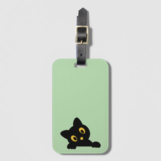 Cute Cat Silhouette Bagagelabel (Voorkant (verticaal))