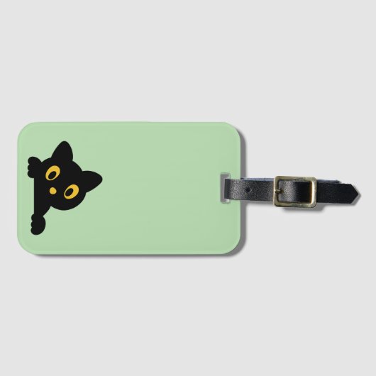 Cute Cat Silhouette Bagagelabel (Voorkant (horizontaal))