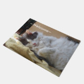 Cute cat slapen Spiegeland Welkom Deurmat (Schuin)