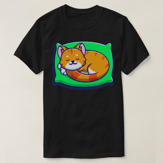 Cute Cat Slaping on Pillow Cartoon1 T-shirt (Design voorkant)