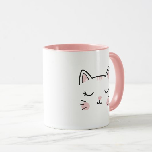 Cute Cat Sleeping Face Coffee Mug Mok (Voorkant rechts)