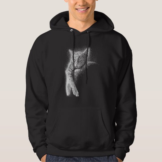 Cute Cat Sleeping On The Moon Full Moon Space Kitt Hoodie (Voorkant)