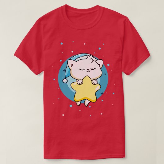 Cute Cat Sleeping Pajama Sleep Kat Kinder T-shirt (Design voorkant)