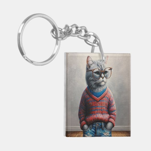 Cute Cat Sleutelhanger (Voorkant Links)