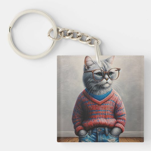 Cute Cat Sleutelhanger (Voorkant)