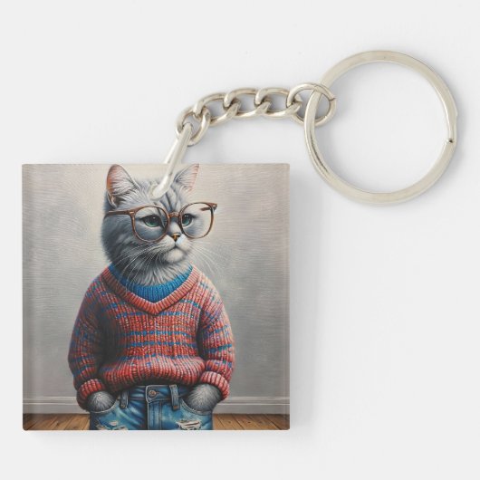 Cute Cat Sleutelhanger (Achterkant)