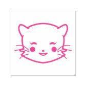 Cute Cat Smiling Zelfinktende Stempel (Design)