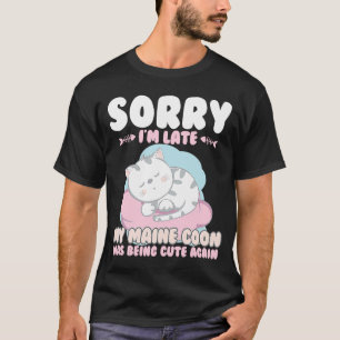Cute Cat, sorry dat ik mijn Maine Coon laat liggen T-shirt