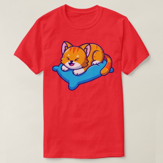Cute Cat-spelen op Cartoon van loods T-shirt (Design voorkant)