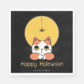 Cute Cat Spider Happy Halloween ID865 Servet (Voorkant)