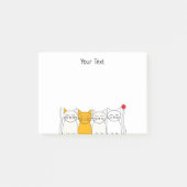 Cute Cat Squad Sticky Notes Minimalist Feline Fun (Voorkant)