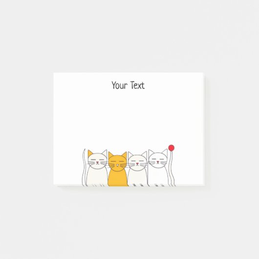 Cute Cat Squad Sticky Notes Minimalist Feline Fun (Voorkant)
