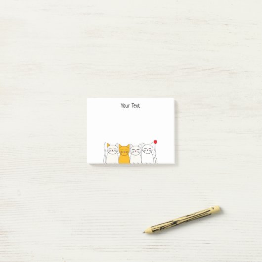 Cute Cat Squad Sticky Notes Minimalist Feline Fun (Op bureau)