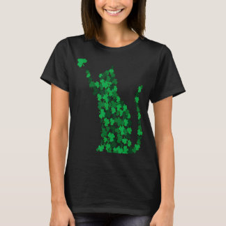Cute Cat St Patricks Day C Lucky Cat Ma Shamrock T-shirt