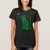 Cute Cat St Patricks Day Clover Lucky Cat Ma Sham T-shirt (Voorkant)