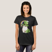 Cute Cat  St Patricks Day Shamrock Rainbow Patty K T-shirt (Voorkant volledig)