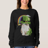 Cute Cat  St Patricks Day Shamrock Rainbow Patty K Trui (Voorkant)
