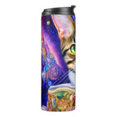 Cute Cat Starry Persoonlijke naam Thermosbeker (Gedraaid links)