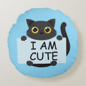 Cute Cat Statement Rond Kussen (Voorkant)