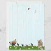 Cute Cat Stationery - Added chickens on Back (Achterkant)