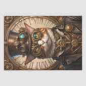 Cute Cat Steampunk with Hat 13X19 Tissuepapier (Voorkant)