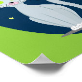 Cute Cat Sterrennacht sky Cartoon op aangepaste kl Poster (Hoek)