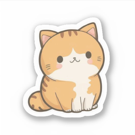 Cute Cat Sticker (Voorkant)