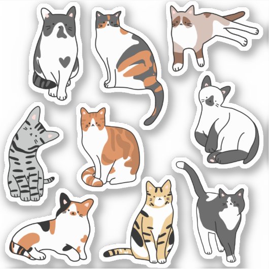 Cute Cat Sticker (Voorkant)