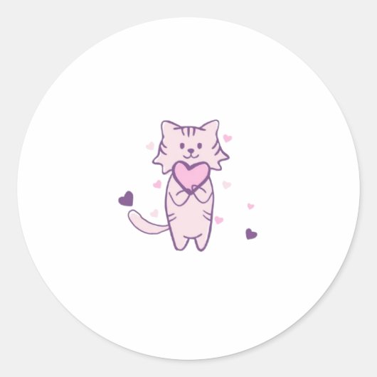 Cute Cat Sticker – Esthetisch huisdierliefhebber o (Voorkant)