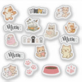 Cute Cat Sticker Sheet (Voorkant)