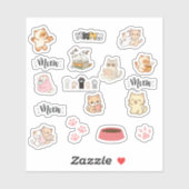 Cute Cat Sticker Sheet (Vel)