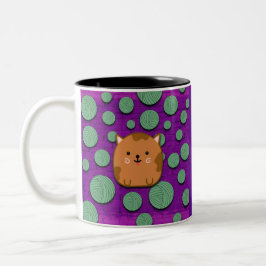 Cute Cat Sticking Out Tongue Mug Tweekleurige Koffiemok