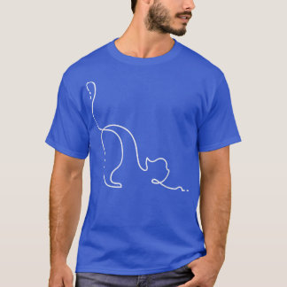 Cute Cat Stretch Beauful Line Graphic Art Design T-shirt