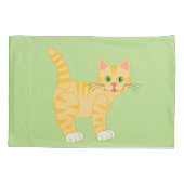 Cute Cat Striped Kat Animals Kinder Aangepaste kle Kussensloop (Achterkant)
