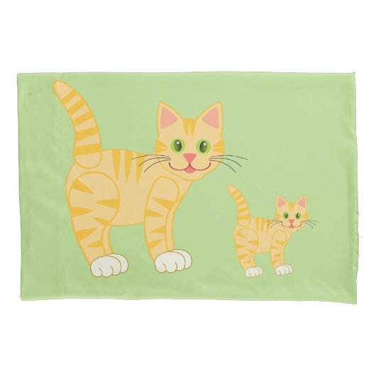 Cute Cat Striped Kat Animals Kinder Aangepaste kle Kussensloop (Voorkant)