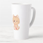 cute cat student | cat lovers design  latte mok (Rechterhoek)