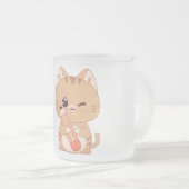 cute cat student | cat lovers design matglas koffiemok (Voorkant rechts)