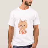 cute cat student | cat lovers design  t-shirt (Voorkant)