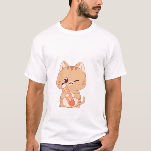 cute cat student | cat lovers design t-shirt (Voorkant)