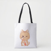 cute cat student | cat lovers design  tote bag (Voorkant)