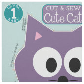 Cute Cat Stuffed Animal Sewing Pattern Aangepaste  Stof (Swatch)