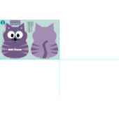 Cute Cat Stuffed Animal Sewing Pattern Aangepaste  Stof (Delen)