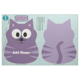 Cute Cat Stuffed Animal Sewing Pattern Aangepaste  Stof
