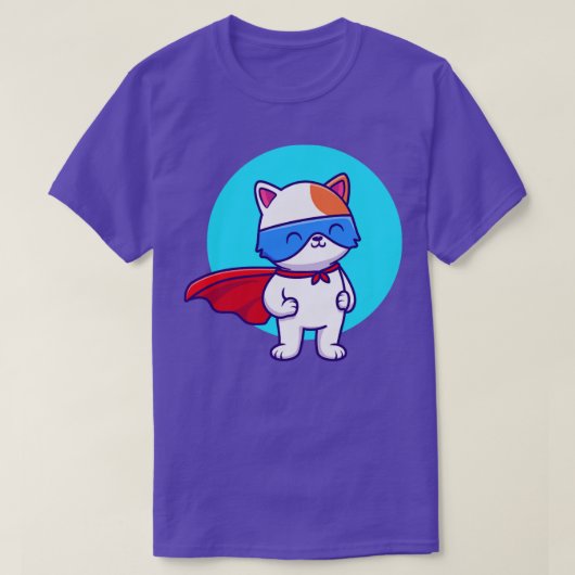 Cute Cat SuperHero T-shirt (Design voorkant)