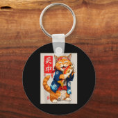 Cute Cat Sushi Japanese Food Anime Graphic Tees Me Sleutelhanger (Voorkant)
