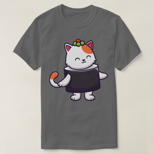 Cute Cat Sushi Salmon 2 T-shirt (Design voorkant)
