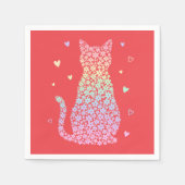 cute cat sweet rainbow hearts pastel gradient servet (Voorkant)