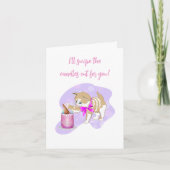 Cute Cat Swiping bij geboorte Cake Candles Kaart (Voorkant)