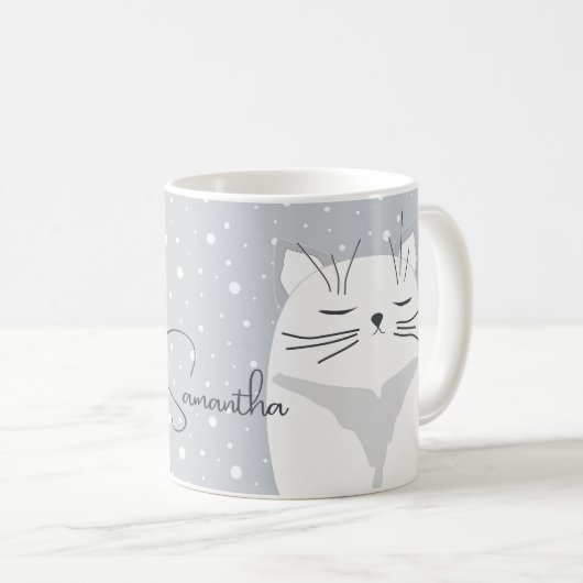 Cute cat, symbool van 2023. koffiemok (Voorkant rechts)